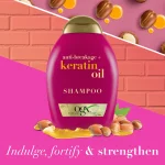 شامپو تقویت کننده مو او جی ایکس مدل Keratin Oil حجم 385 میلی لیتر