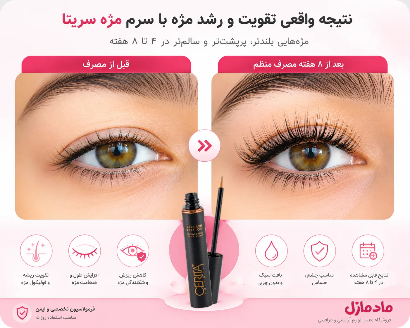 سرم تقویت مژه سریتا مدل Eyelash Lotion