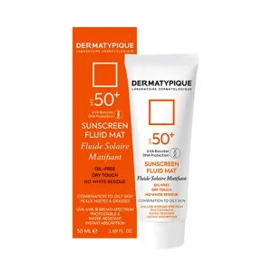 ضد آفتاب فلوئیدی بی رنگ پوست چرب spf50 درماتیپیک