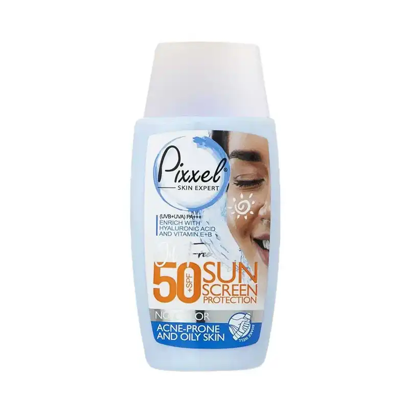 کرم ضد آفتاب بی رنگ SPF50 پوست چرب و جوشدار پیکسل 50 میلی لیتر