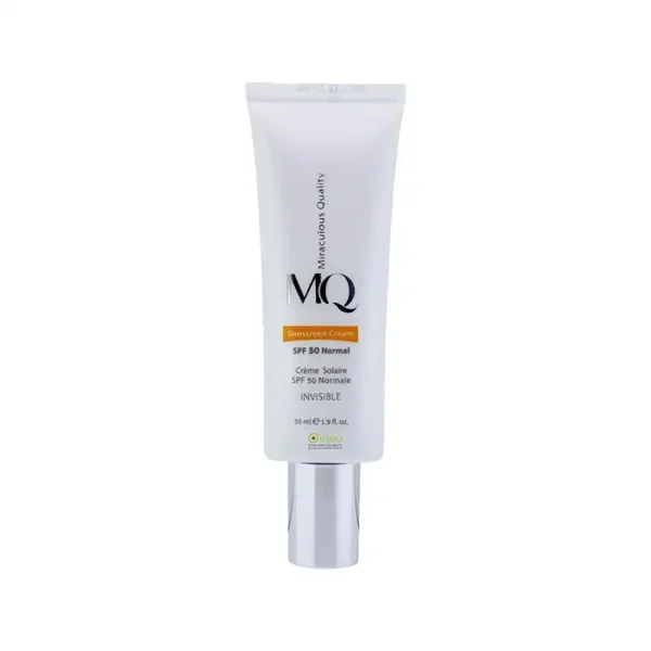 کرم ضد آفتاب بی رنگ ام کیو با SPF50 مناسب پوست نرمال و خشک حجم 55 میلی لیتر کرم ضد آفتاب بی رنگ ام کیو با SPF50 مناسب پوست نرمال و خشک حجم 55 میلی لیتر