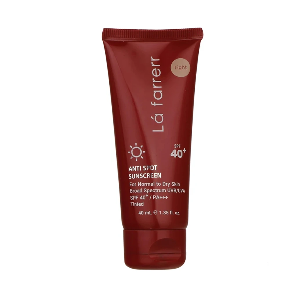 کرم ضد آفتاب و ضد لک رنگی لافارر مدل SPF40 مناسب پوست نرمال و خشک حجم 40 میلی لیتر