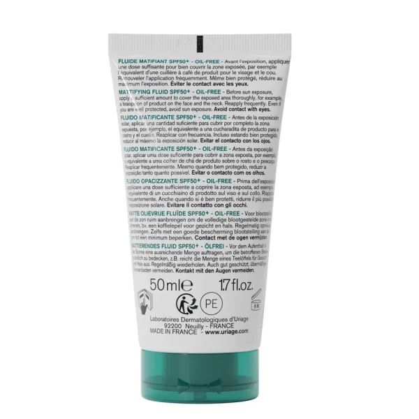 فلوئید ضد آفتاب بی رنگ اوریاژ +SPF50 مدل Hyseac مناسب پوست های چرب و مختلط
